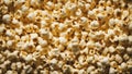 AI generated illustration of popped popcorn with a blurry background