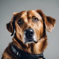 AI generated illustration of a portrait of a brown dog