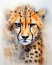 AI generated illustration of a portrait of a cheetah