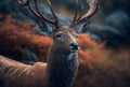 AI generated illustration of the portrait of the deer.