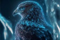 AI generated illustration of a portrait of an eagle with ice on a background. Royalty Free Stock Photo