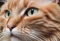 AI generated illustration of a portrait of a ginger cat