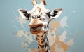 AI generated illustration of a portrait of a giraffe