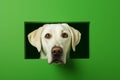 AI-generated illustration of a portrait of a Labrador Retriever dog on a minimalist background.