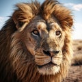 AI generated illustration of a portrait of a lion