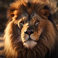 AI generated illustration of a portrait of a lion