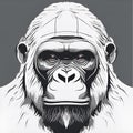 AI generated illustration of a portrait of a majestic Western Lowland Gorilla