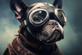 French bulldog parachutist - AI digital art