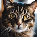 AI generated illustration of a portrait of a tabby cat