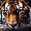 AI generated illustration of a portrait of a tiger's face