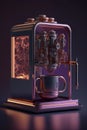 AI generated illustration of an AI-powered machine automatically brewing coffee