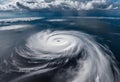 a hurricane cyclone that has crashed off a boat in the ocean