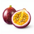 AI generated illustration of a purple passion fruit