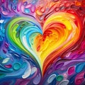 AI generated illustration of q vibrant, multicolored heart illustration wallpaper