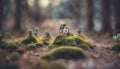 AI generated illustration of a quaint cottage atop a lush carpet of moss