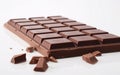 AI generated illustration of a rectangular chocolate bar broken into pieces