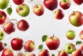 AI generated illustration of red and green apples floating in water Royalty Free Stock Photo