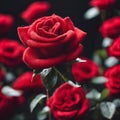 AI generated illustration of red roses made of fabric Royalty Free Stock Photo
