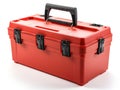 AI generated illustration of A red toolbox with two handles and latches
