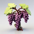 AI generated illustration of a representation of purple grapes made up of toy bricks