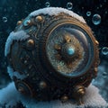 AI generated illustration of retro Steampunk clockwork