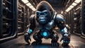 AI generated illustration of a robotic anthropomorphic gorilla