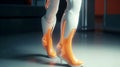 AI generated illustration of a robotic figure wearing a pair of sleek, futuristic boots