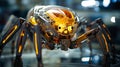 AI generated illustration of a robotic spider made from a variety of metallic components