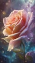 a rose is shown in the sky with bubbles on it Royalty Free Stock Photo