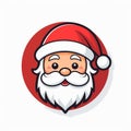 AI generated illustration of a round logo of a jolly Santa Claus face Royalty Free Stock Photo