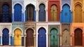 AI generated illustration of a row of vibrant and colorful doors and arched doorways