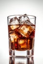 AI generated illustration of rum and coke cocktail on a white background Royalty Free Stock Photo