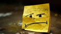 Sad and alone sticky note. Royalty Free Stock Photo