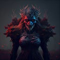 AI generated illustration of a scary fantasy horror game character