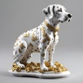 AI generated illustration of a sculpture of an adorable Dalmatian