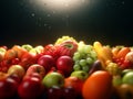 AI generated illustration of a selection of fresh fruits and vegetables