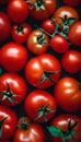 AI generated illustration of a selection of fresh, ripe tomatoes harvested and stacked in a pile Royalty Free Stock Photo