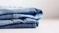 Folded denim jeans. AI.