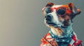 Patriotic Pooch: Celebrating Independence & Flag Day in Festive Canine Attire - AI Illustration Royalty Free Stock Photo