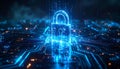 Futuristic Cyber Security Digital Lock AI Data Protection Encryption Technology Background Ai Royalty Free Stock Photo