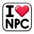 AI-generated illustration of a sign saying: I love NPC