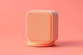 AI generated illustration of a sleek and portable bluetooth speaker in a delightful shade of pink