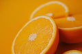 AI generated illustration of sliced, fresh oranges Royalty Free Stock Photo