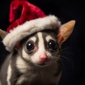 AI generated illustration of a small animal wearing a festive holiday hat