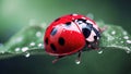 AI generated illustration of a small ladybug perched on a plant Royalty Free Stock Photo