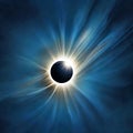 the eclipse, with the sun as a halo around it Royalty Free Stock Photo