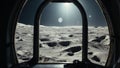 AI-generated illustration of A space ship view of the moon on a clear day Royalty Free Stock Photo