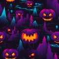 AI generated illustration of a spooky creepy Halloween pattern background Royalty Free Stock Photo