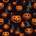 AI generated illustration of a spooky creepy Halloween pattern background Royalty Free Stock Photo