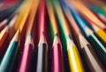 AI generated illustration of a stack of colored pencils